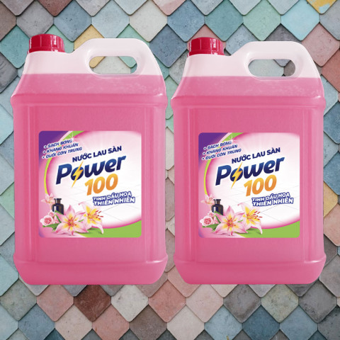 Nước lau sàn POWER100 tinh dầu Hoa Thiên Nhiên 9 kg