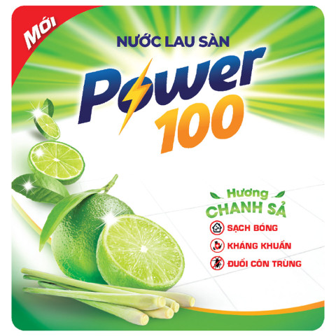 Nước lau sàn POWER100 tinh dầu chanh sả 9kg