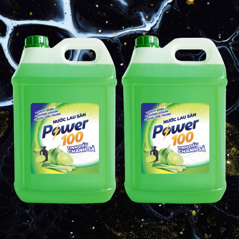 Nước lau sàn POWER100 tinh dầu chanh sả 9kg