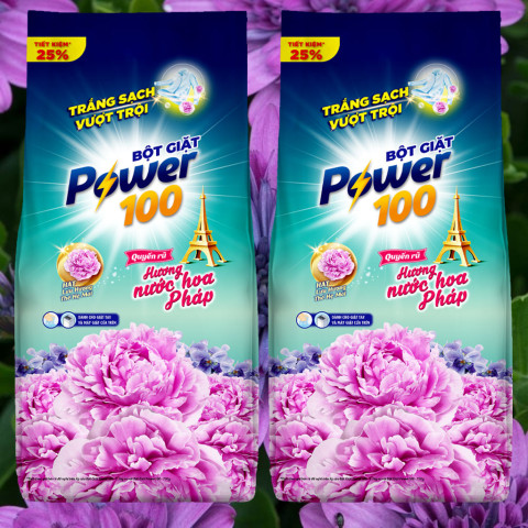 Nước giặt xả Power100 hương nước hoa Pháp quyến rũ 5.3kg