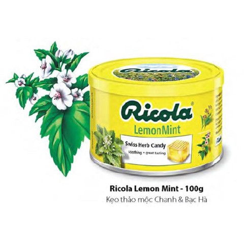 Kẹo chanh và bạc hà Ricola LemonMint 100g