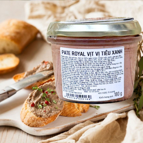 Patê vịt vị tiêu xanh Paté Royal Duck Mousse 180g F102698