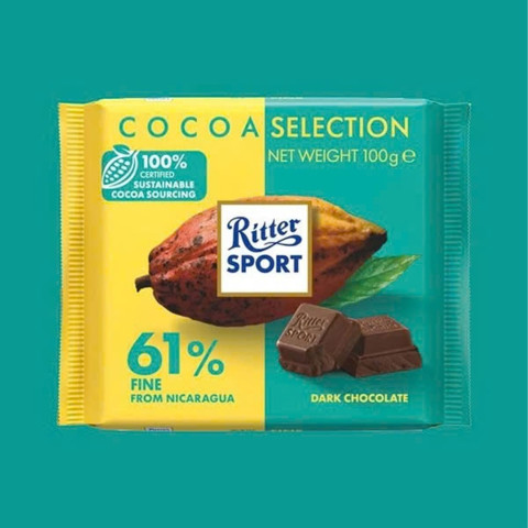 Sôcôla đen 61% cacao Ritter Sport 100g F122937