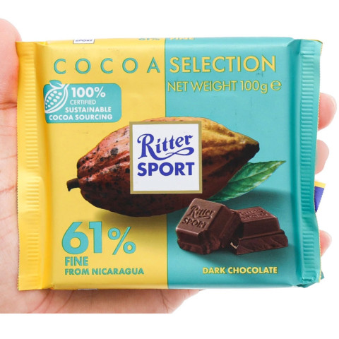 Sôcôla đen 61% cacao Ritter Sport 100g F122937
