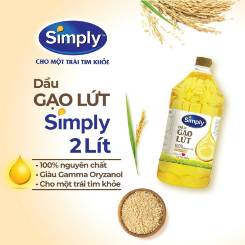 Dầu gạo lứt nguyên chất Simply 2 lít