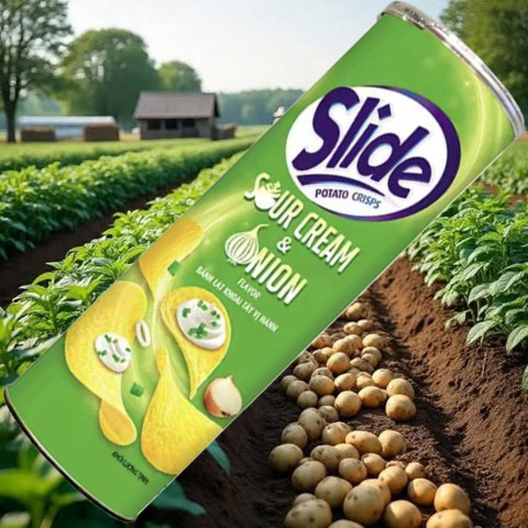 Snack Khoai Tây Vị Hành Slide Potato Cream Onion 150g
