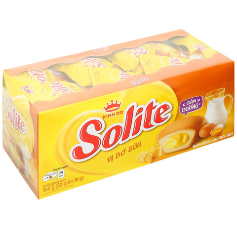 Bánh bông lan cuộn vị bơ sữa Solite 360g