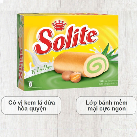 Bánh bông lan cuộn vị lá dứa Solite 360g