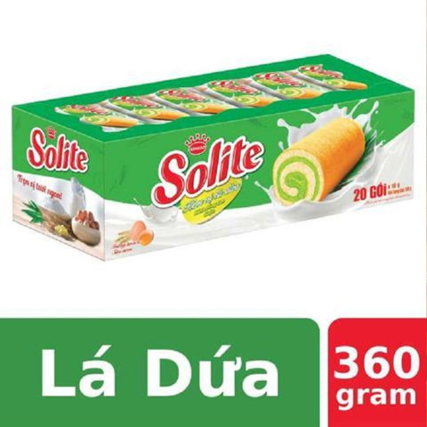Bánh bông lan cuộn vị lá dứa Solite 360g
