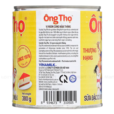 Sữa Đặc Ông Thọ Trắng Nắp Khui 380gr
