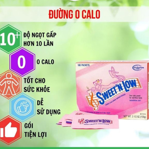 Đường ăn kiêng Sweet'n Low hộp 100 gói