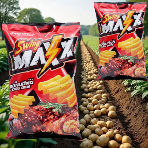 Snack khoai tây vị bò nướng Swing gói 33g