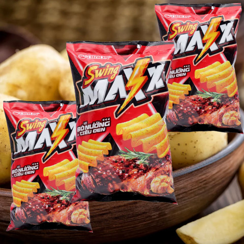 Snack khoai tây vị bò nướng Swing gói 33g