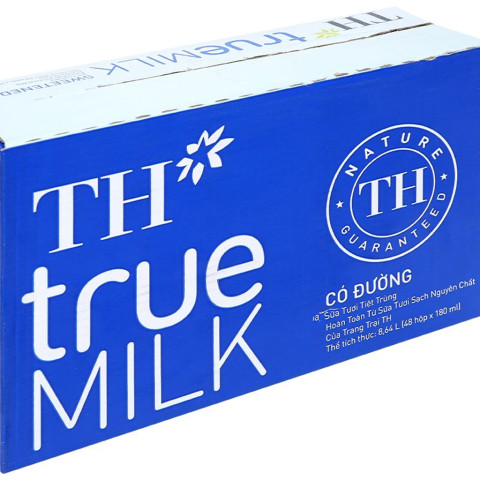 Sữa tươi tiệt trùng có đường TH true MILK 180ml