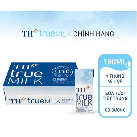 Sữa tươi tiệt trùng có đường TH true MILK 180ml