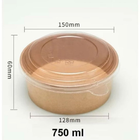 Tô giấy 750ml kèm nắp cây 50 cái