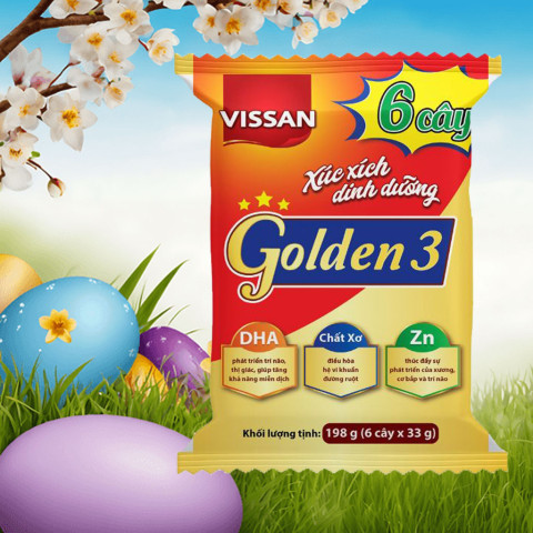 Xúc Xích Dinh Dưỡng Golden 3 Vissan 198gr