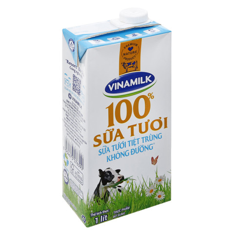 Sữa tươi tiệt trùng không đường Vinamilk 1L