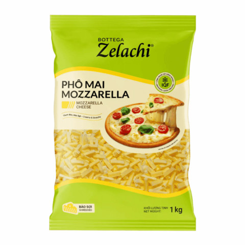 Phô mai bào sợi Mozzarella Zelachi 1 kg