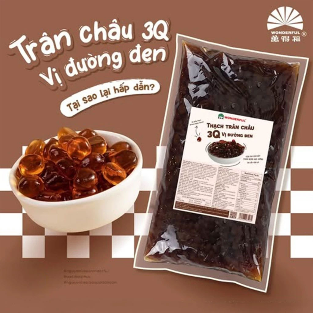 Thạch trân châu 3Q đường đen Wonderful 2kg