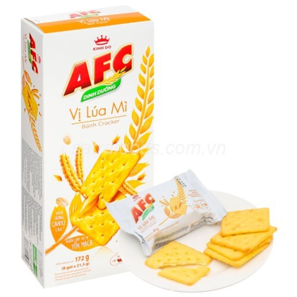 Bánh cracker vị lúa mì  AFC Dinh Dưỡng hộp 172g