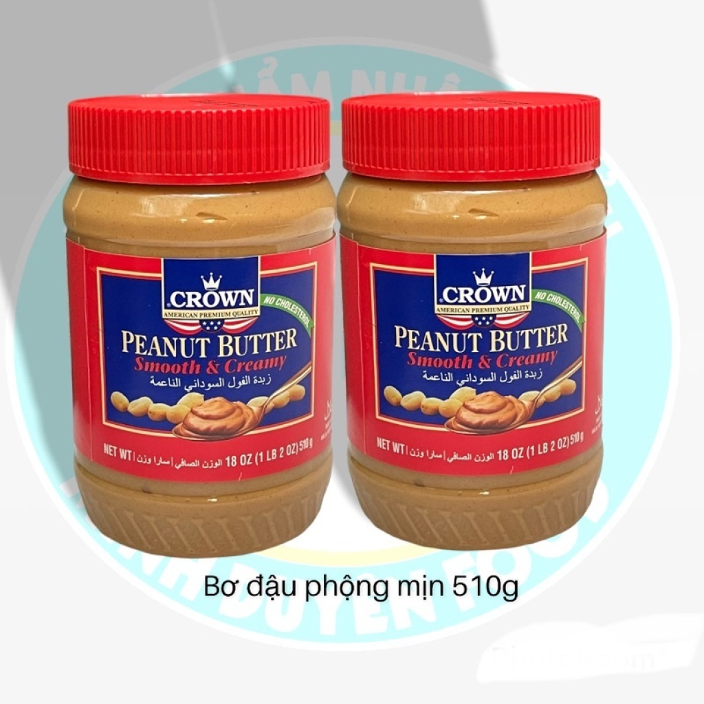 Bơ đậu phộng mịn Crown hũ 510g