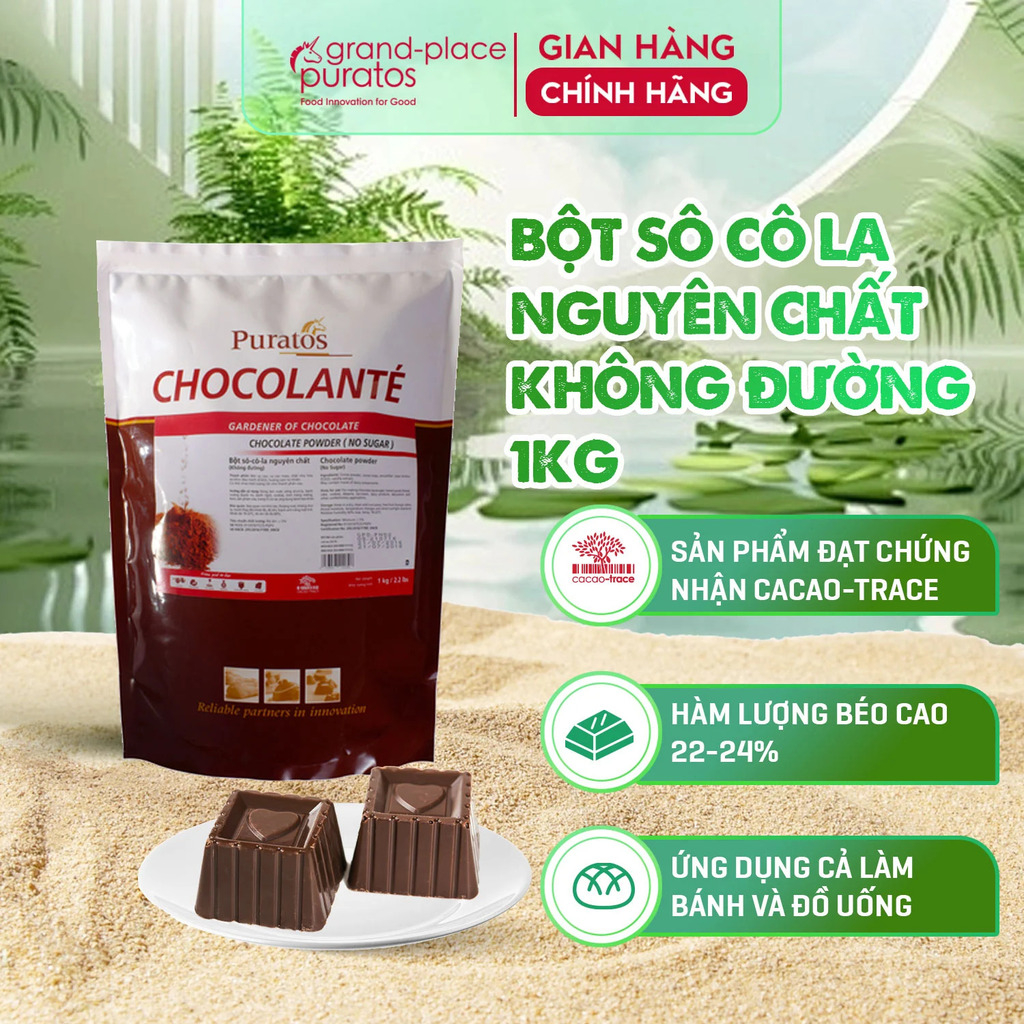 Bột cacao Pháp Puratos Chocolate Powder 1kg
