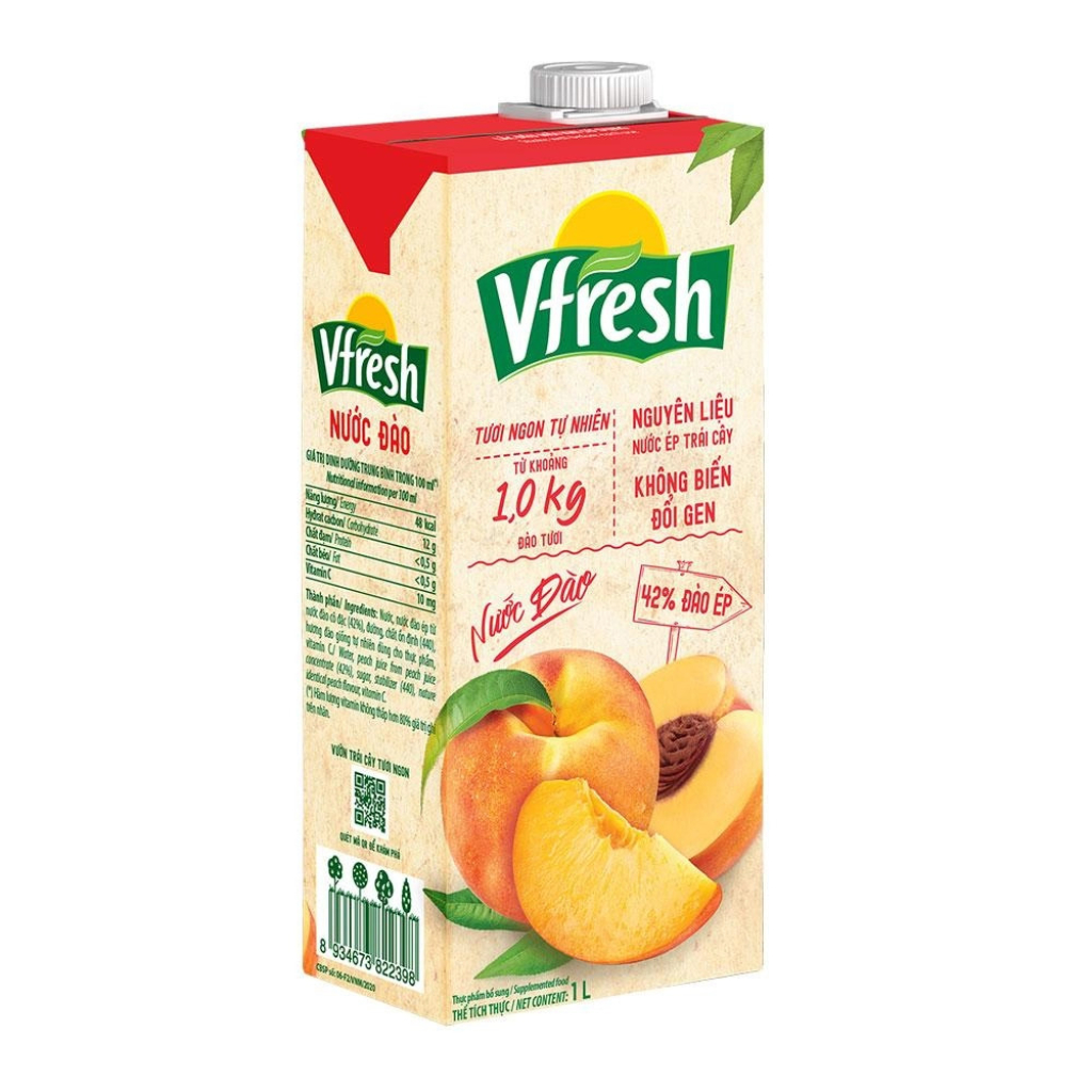 Nước đào ép Vfresh