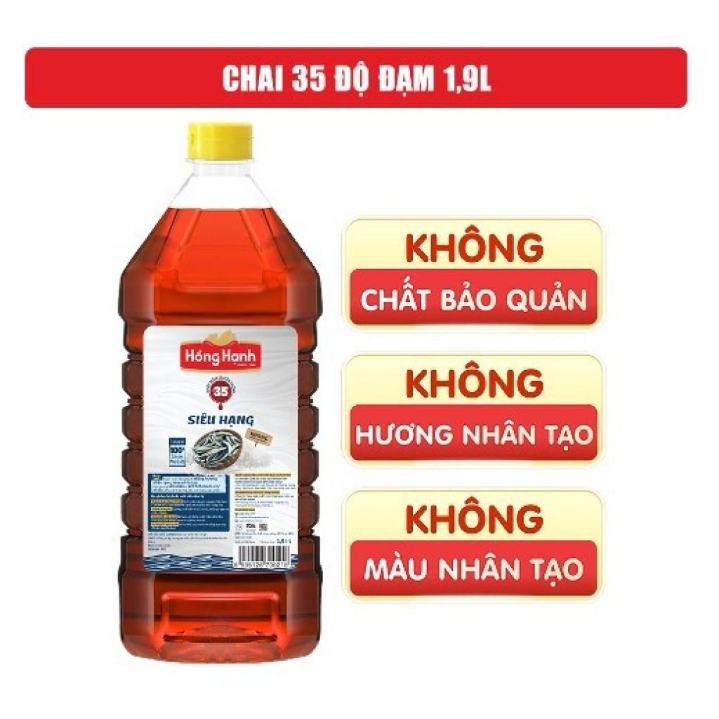 Nước Mắm Siêu Hạng Hồng Hạnh 35N Chai 1.9L