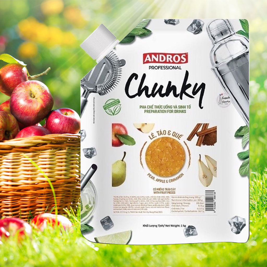 Mứt Chunky Lê, Táo Và Quế Andros 1kg