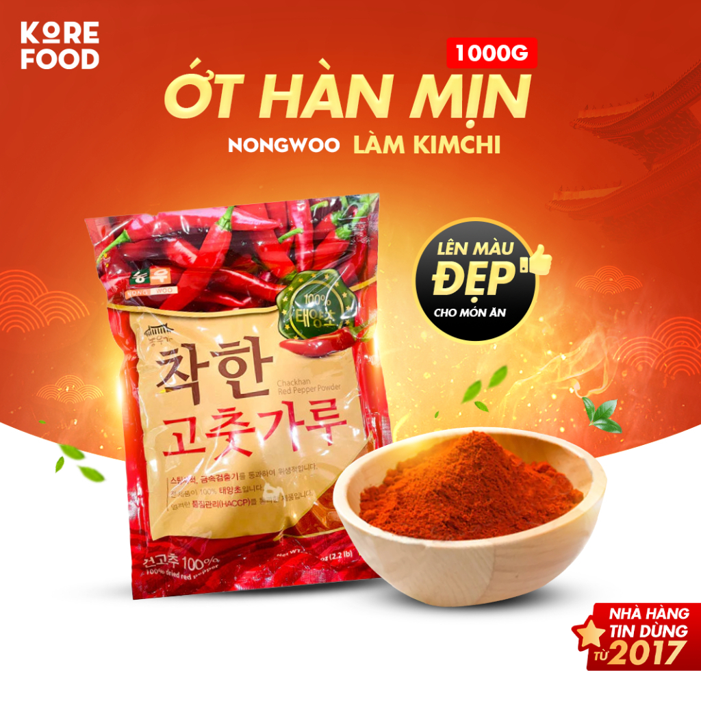 Ớt bột mịn HQ Nongwoo 1kg