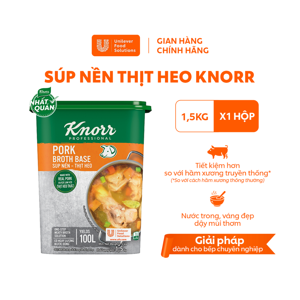 Súp nền thịt heo Pork Broth Base Knorr 1.5kg