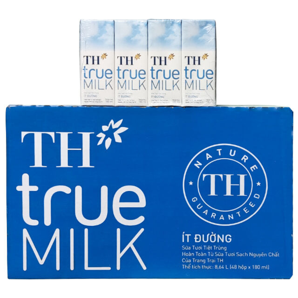 Sữa tươi tiệt trùng ít đường TH true MILK 180ml
