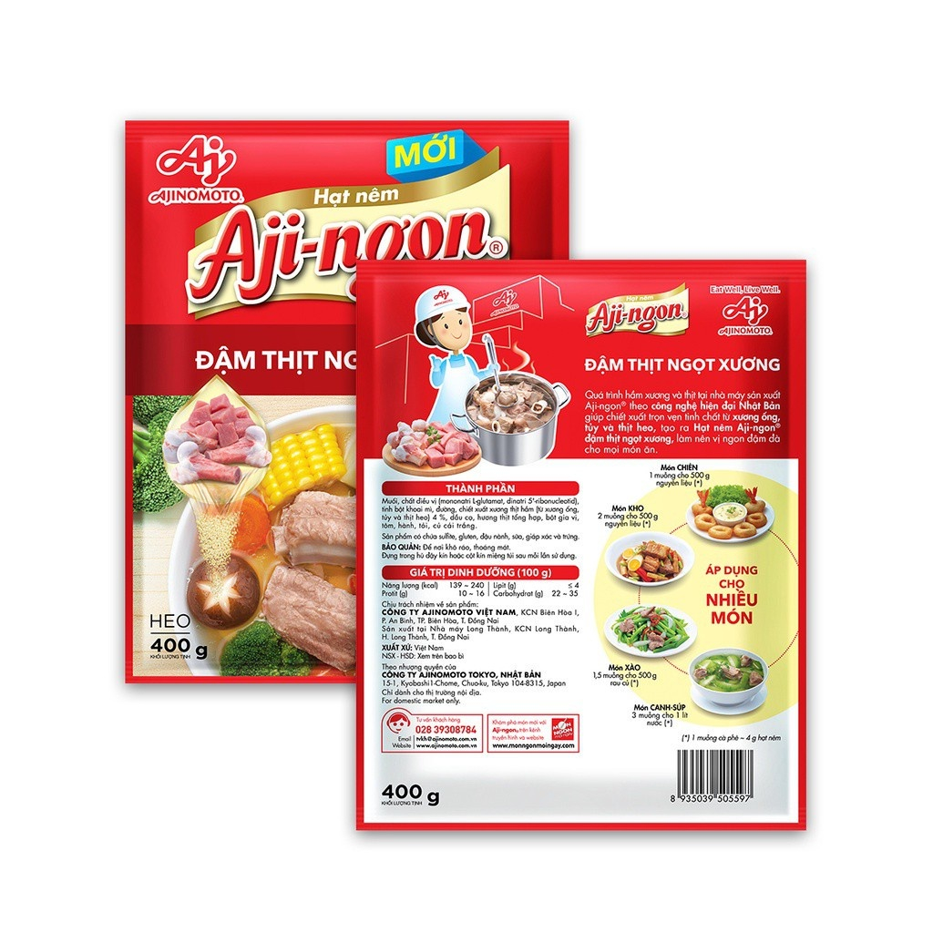 Hạt nêm Aji-ngon vị heo gói 400g