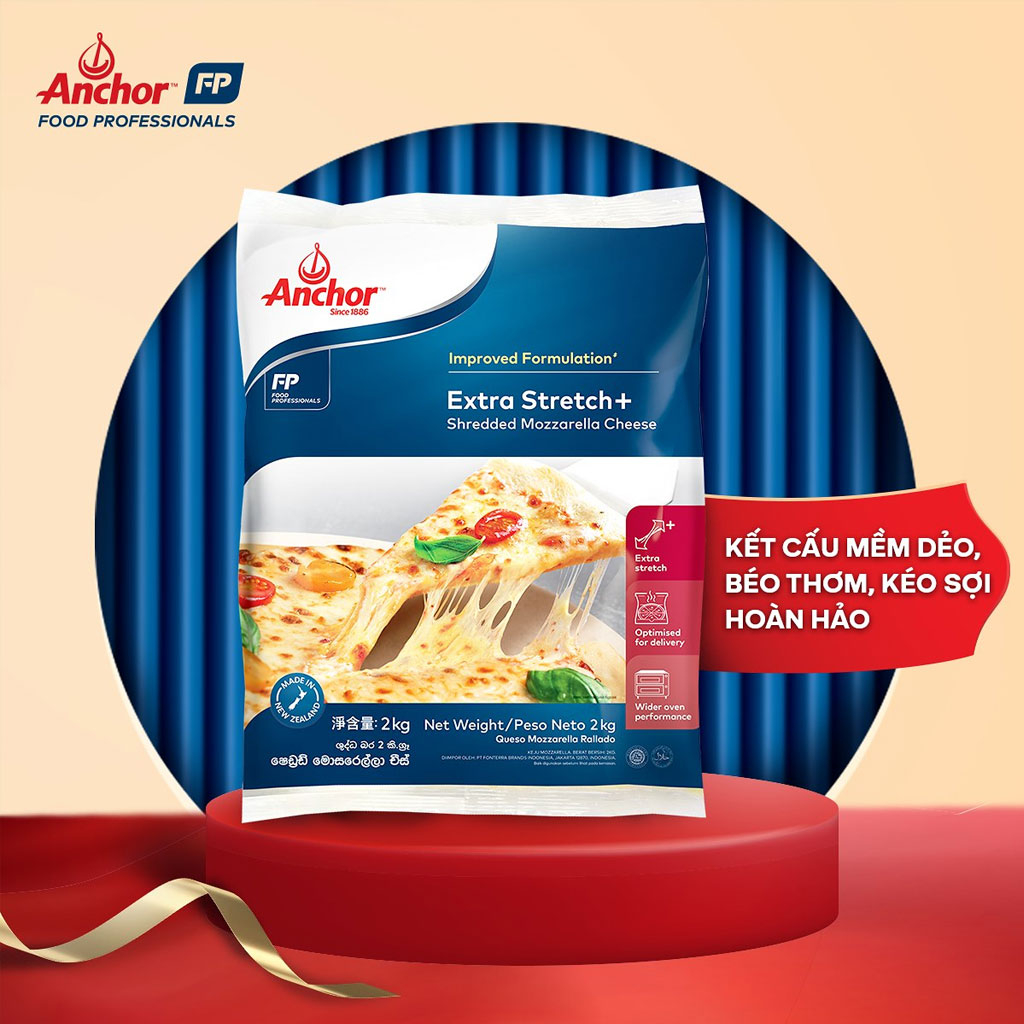 Phô Mai Bào Sợi Mozzarella Anchor 2kg