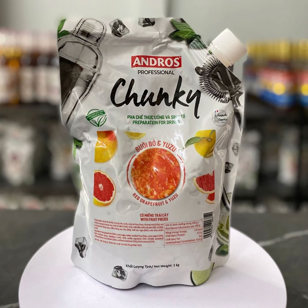 Mứt Bưởi Đỏ & Yuzu Andros Chunky 1kg