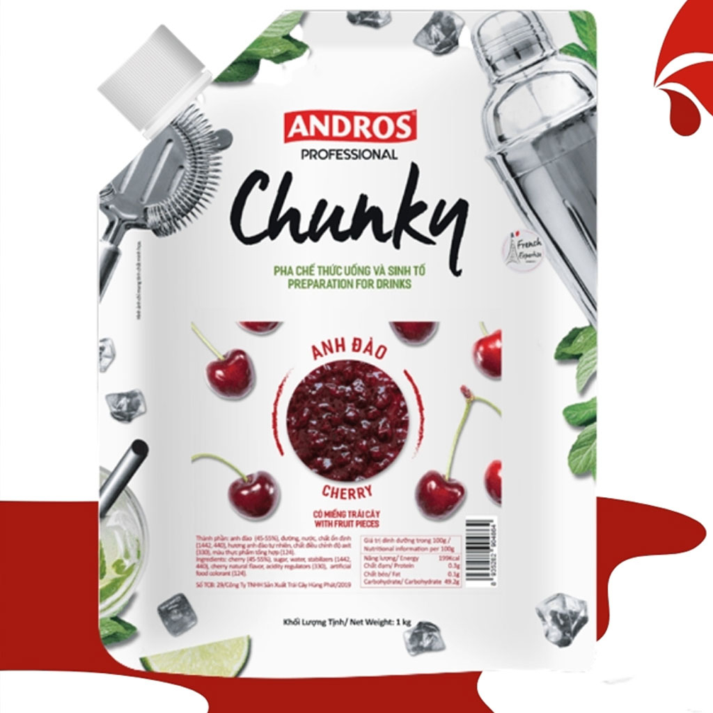 Mứt Anh Đào Andros Chunky Cherry 1kg