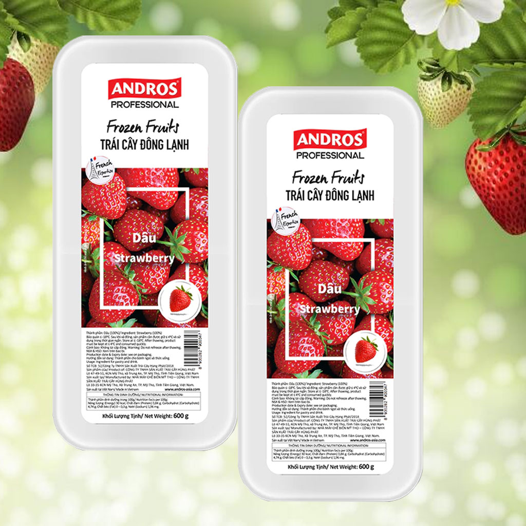Dâu Đông Lạnh Andros Frozen Strawberry 600g