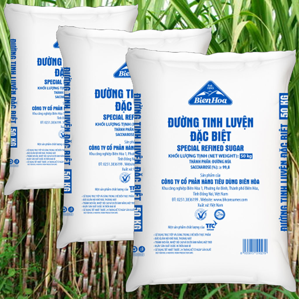 Đường tinh luyện biên hòa bao 50kg
