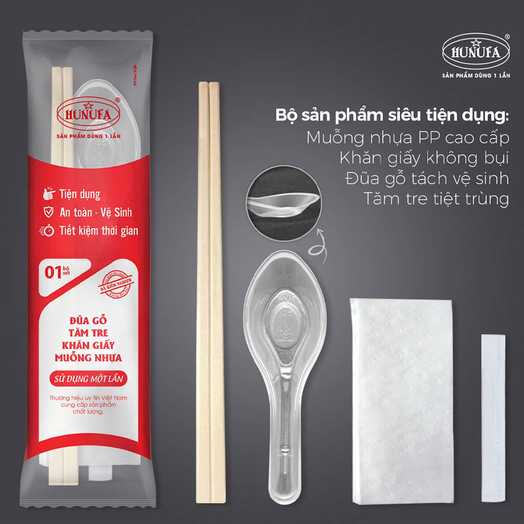 Combo muỗng - đũa - khăn giấy - tăm