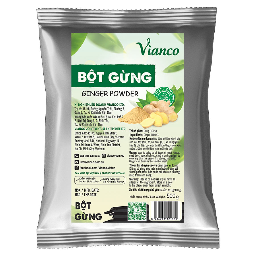 Bột gừng Vianco Ginger Powder 500gr