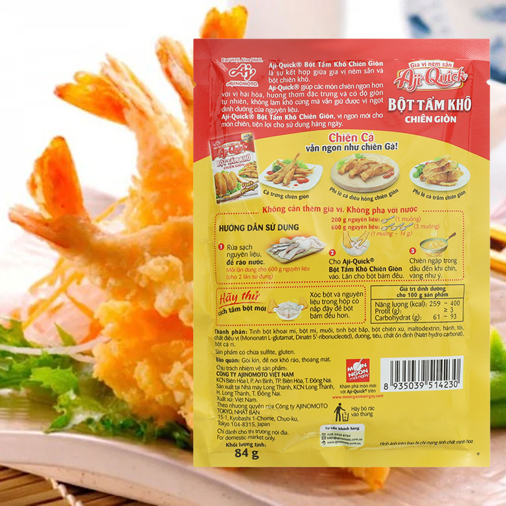 Bột tẩm khô chiên giòn Aji-Quick 84g