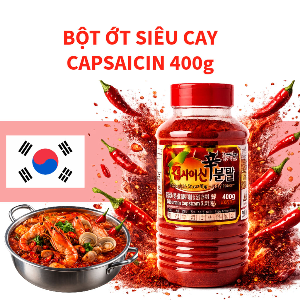 Bột ớt siêu cay Capsacin Hot Spicy Powder 400g