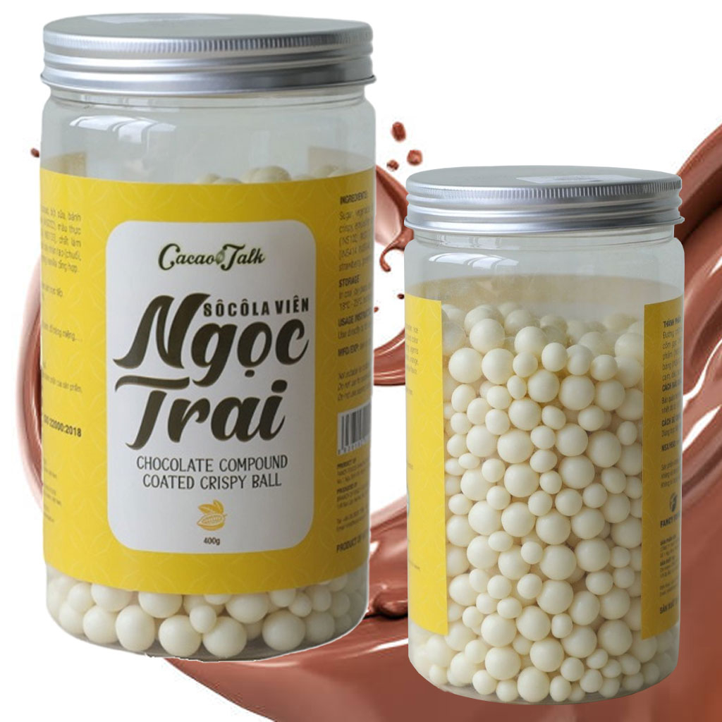Sôcôla Viên Ngọc Trai Màu Trắng Cacao Talk 400g