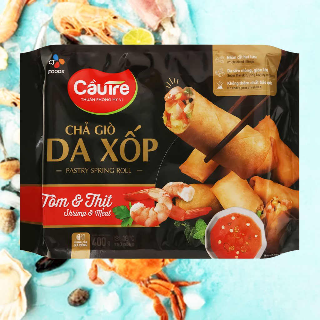 Chả Giò Da Xốp Nhân Tôm Thịt Cầu Tre CJ 400g