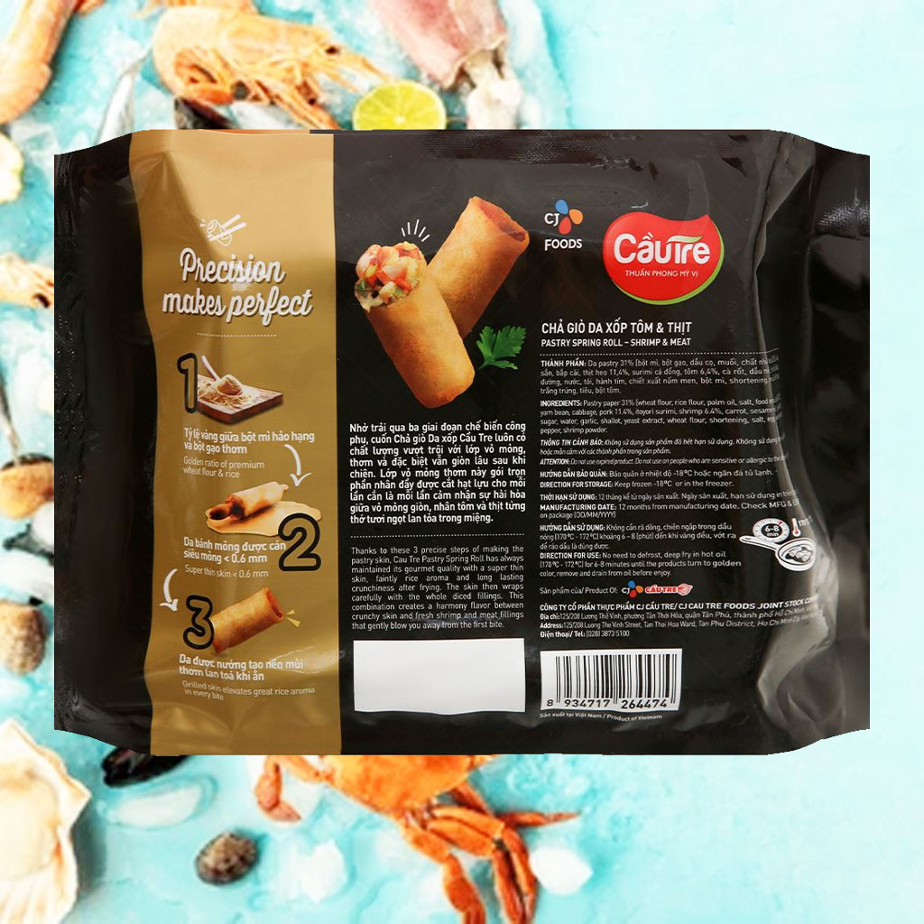 Chả Giò Da Xốp Nhân Tôm Thịt Cầu Tre CJ 400g