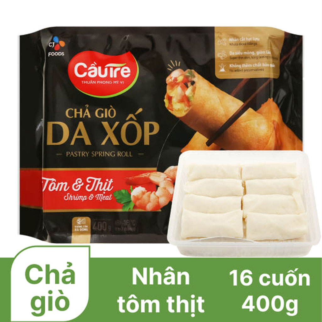 Chả Giò Da Xốp Nhân Tôm Thịt Cầu Tre CJ 400g