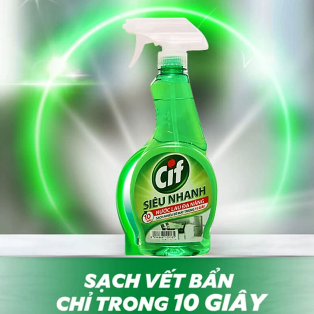 Nước lau đa năng Cif hương chanh chai xanh lá 520ml