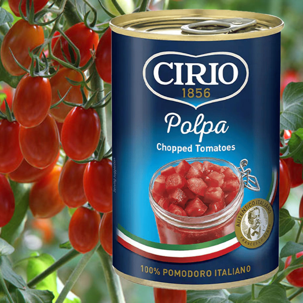 Cà chua bóc vỏ cắt nhỏ Cirio Chopped Tomatoes 400g F122395