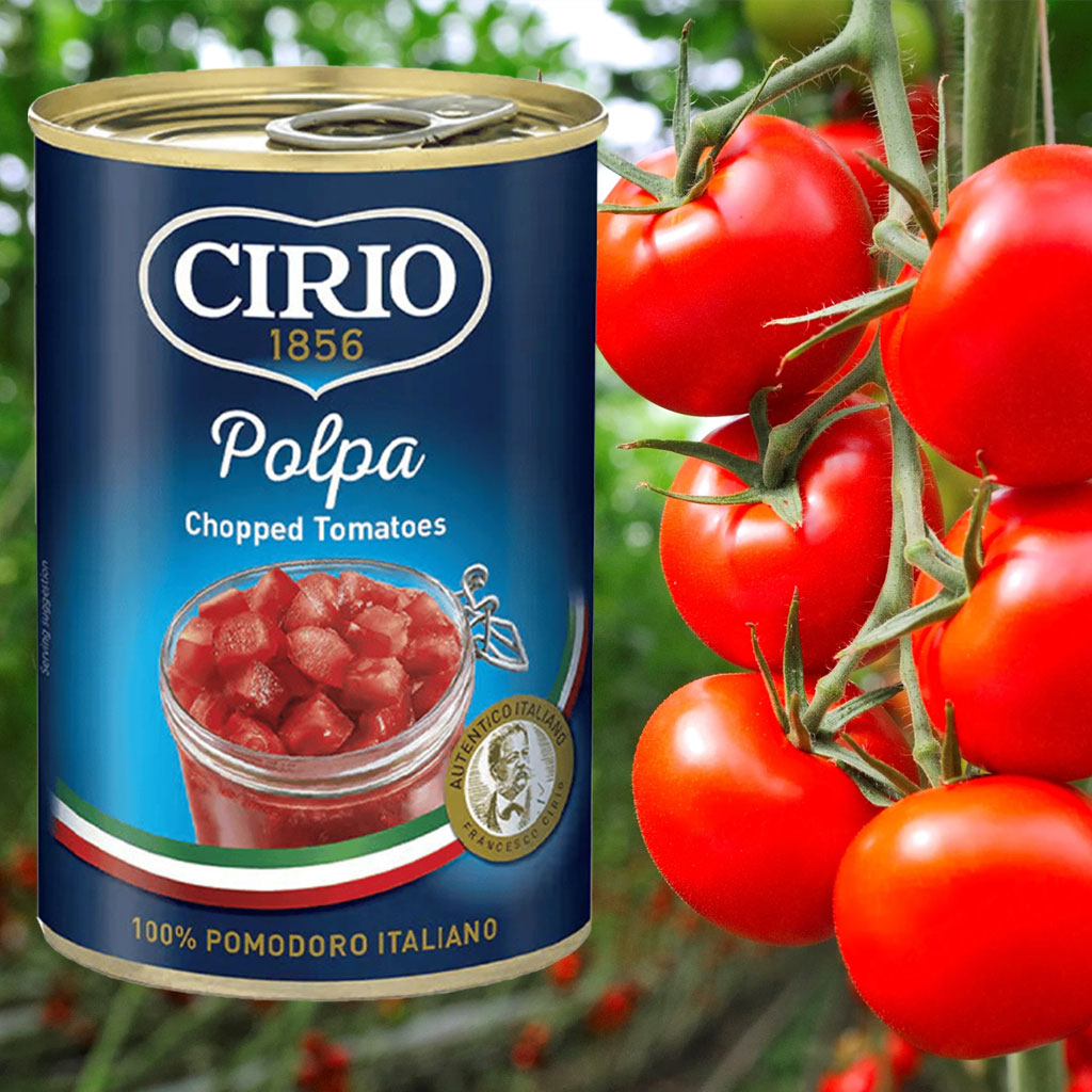 Cà chua bóc vỏ cắt nhỏ Cirio Chopped Tomatoes 400g F122395